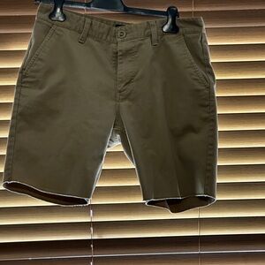 Brixton Men's Brown Flat Front Shorts toil chino shorts